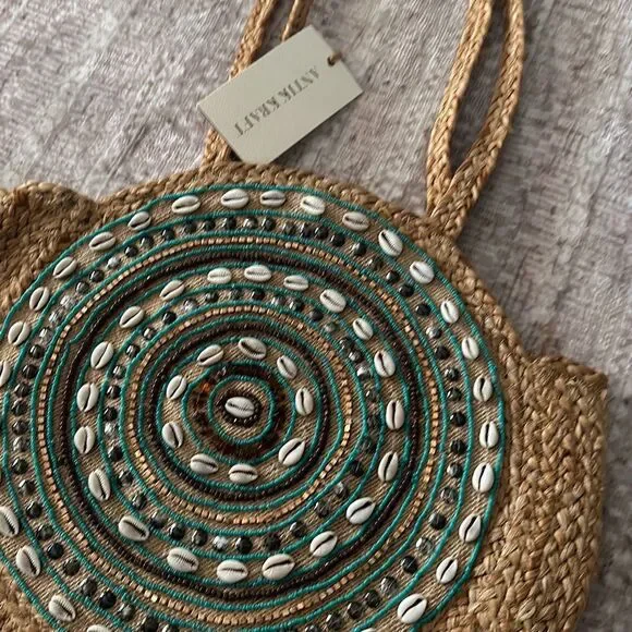 Antik Kraft Tan and Green Shoulder Bag - Picture 3 of 6